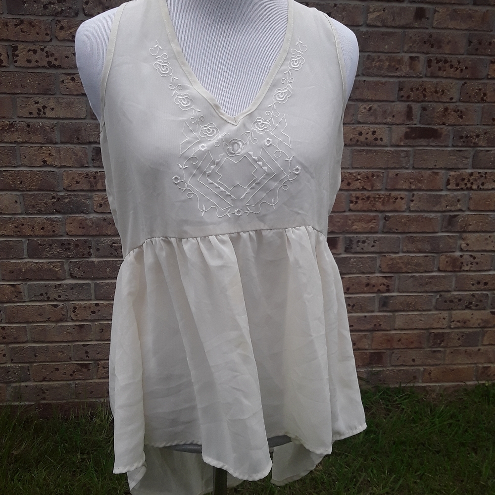 southwestern print high low cut out back tunic